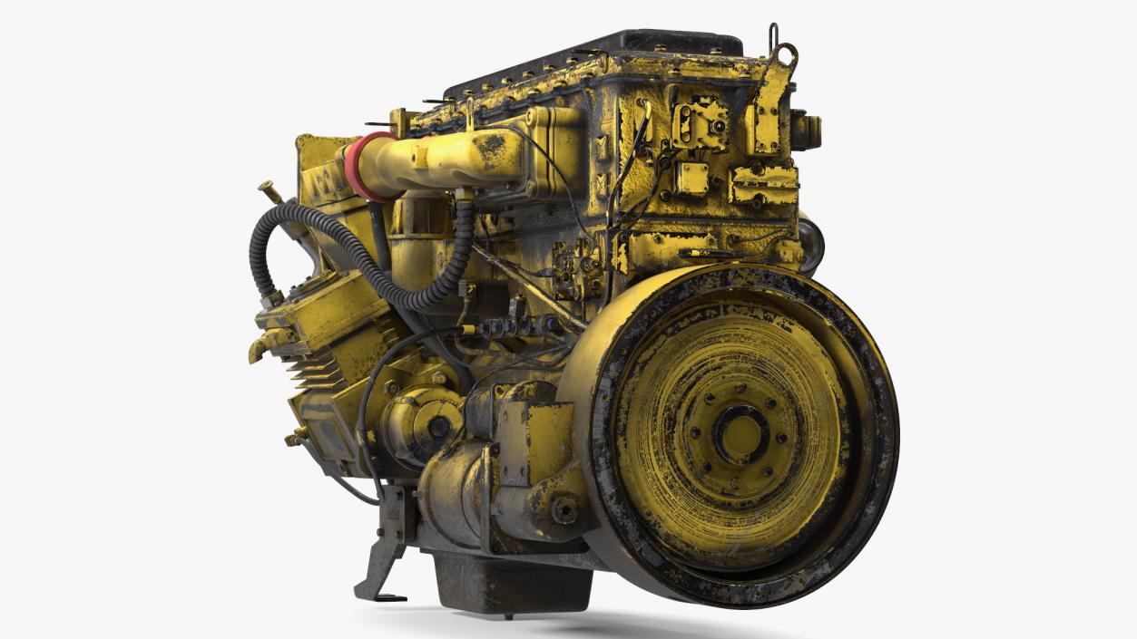 Used Dirty Tractor Diesel Engine 3D