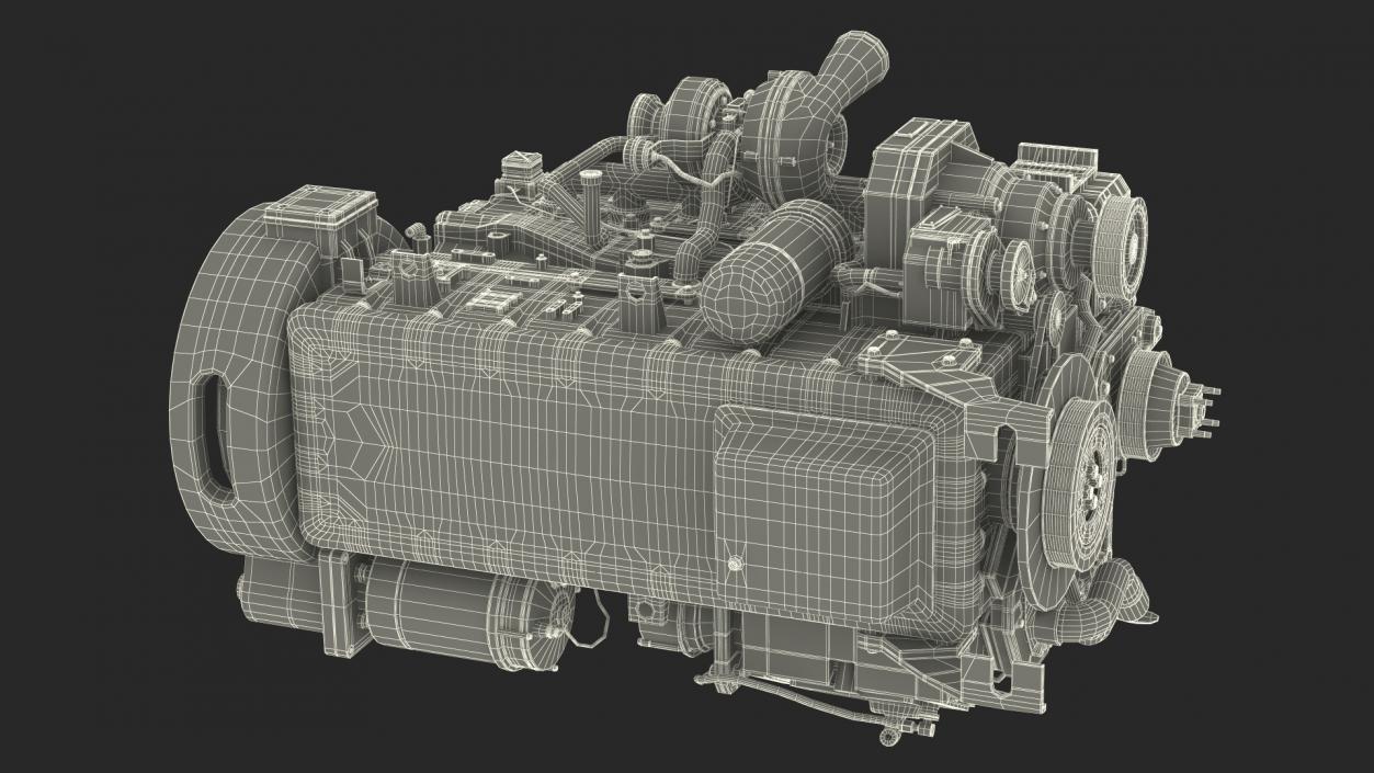 Used Dirty Tractor Diesel Engine 3D