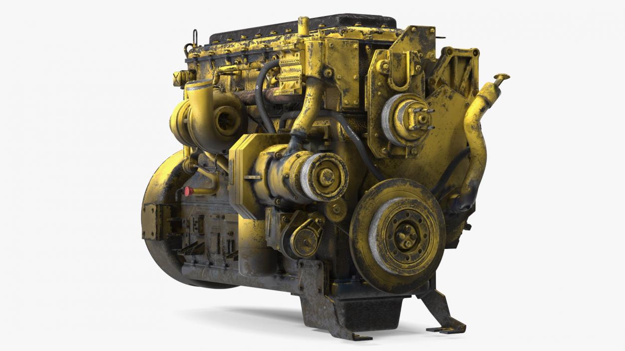 Used Dirty Tractor Diesel Engine 3D