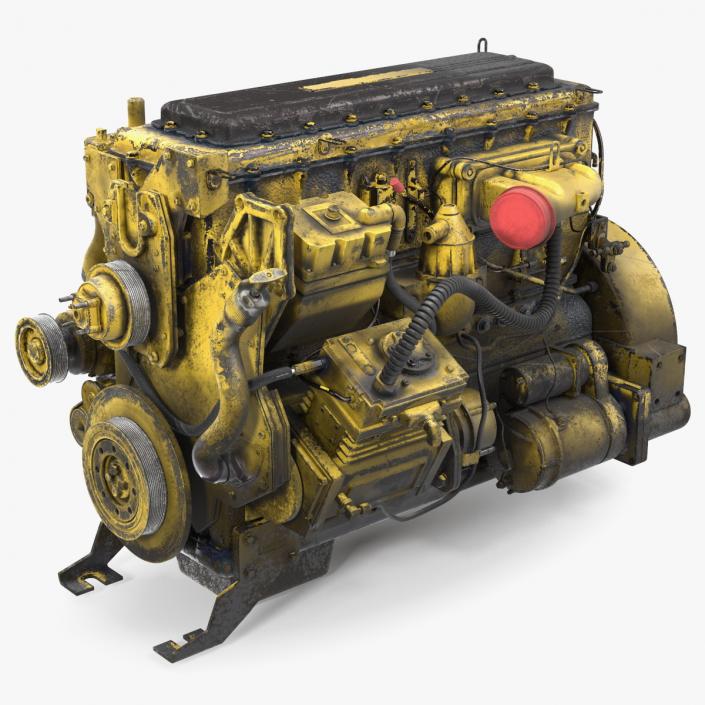 Used Dirty Tractor Diesel Engine 3D