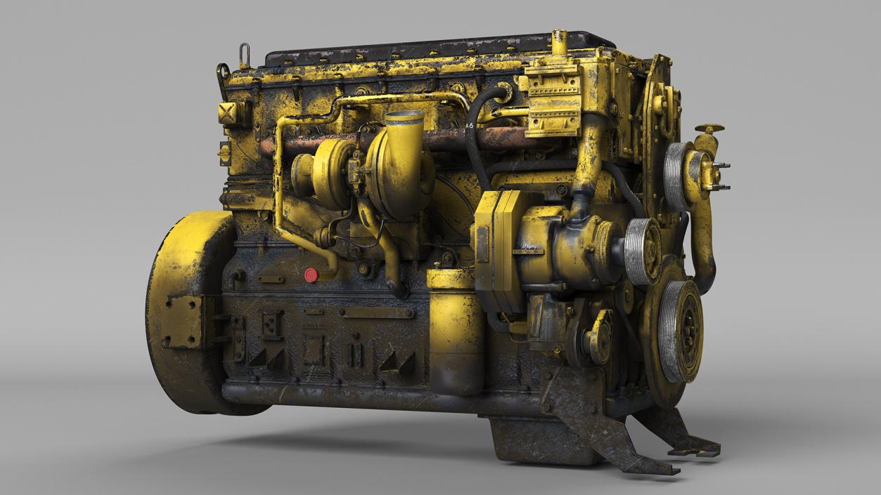 Used Dirty Tractor Diesel Engine 3D