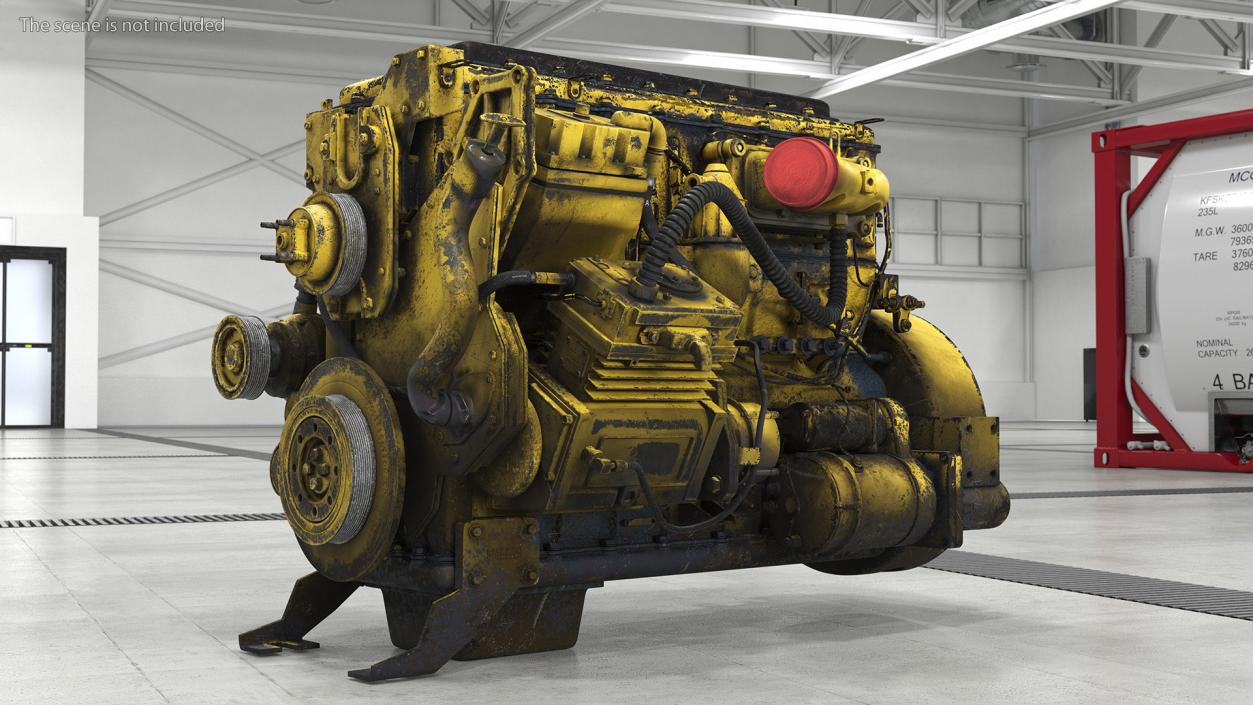 Used Dirty Tractor Diesel Engine 3D