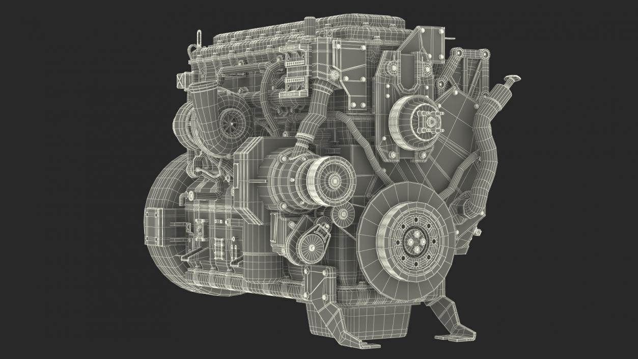 Used Dirty Tractor Diesel Engine 3D