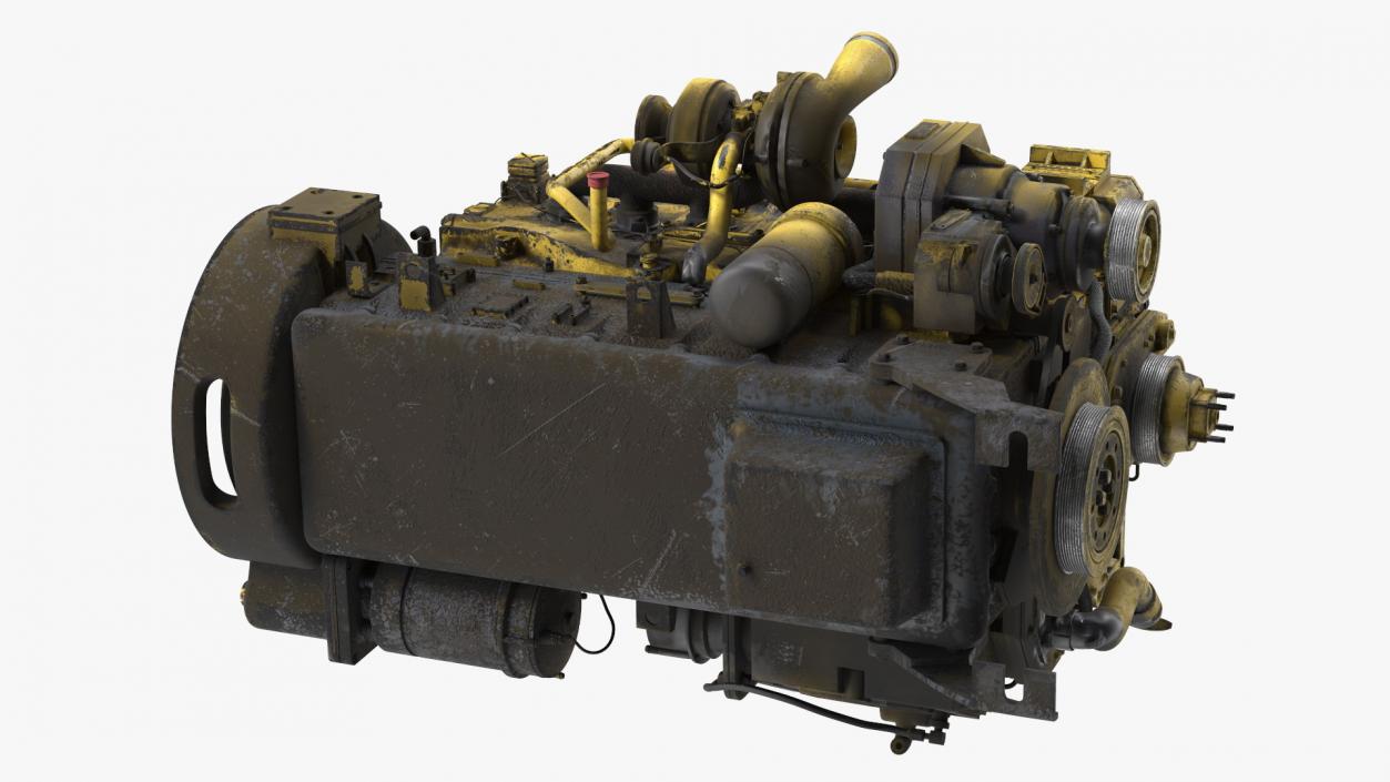 Used Dirty Tractor Diesel Engine 3D