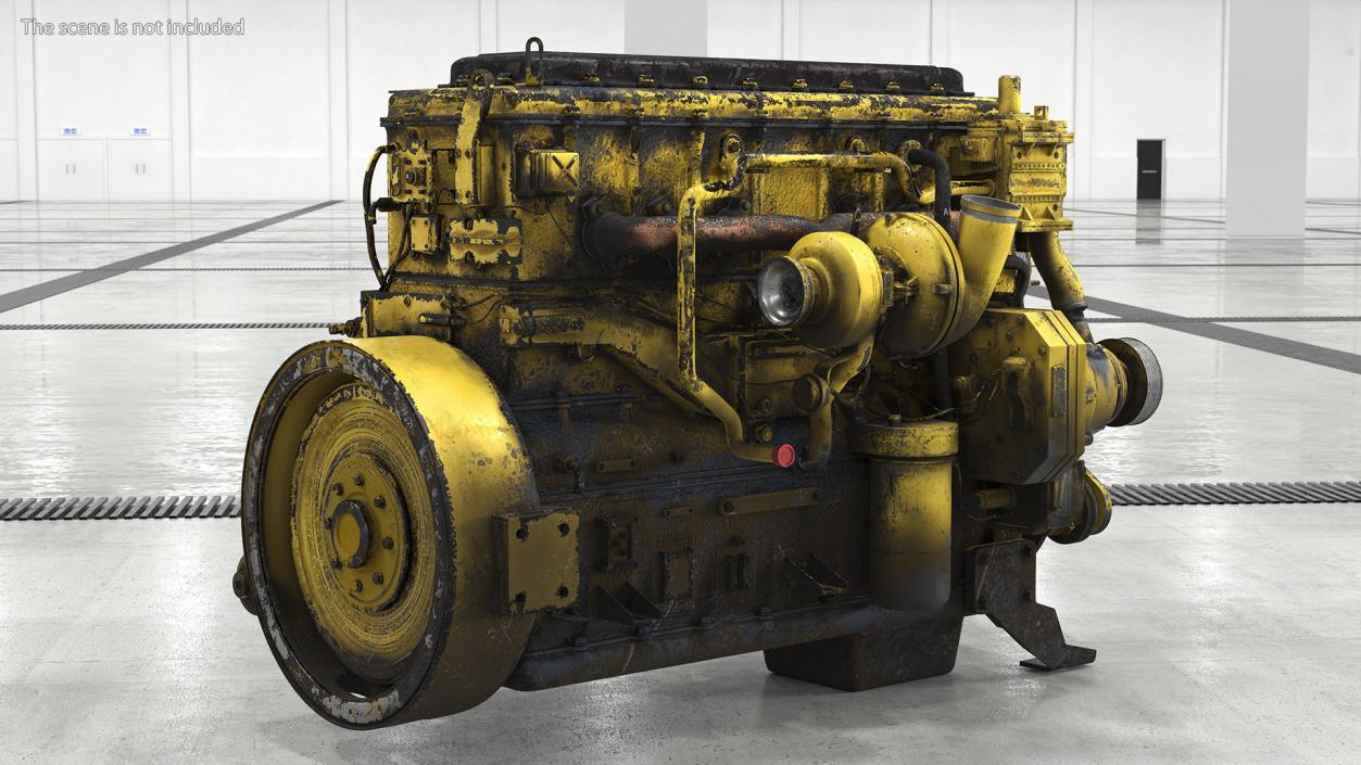 Used Dirty Tractor Diesel Engine 3D