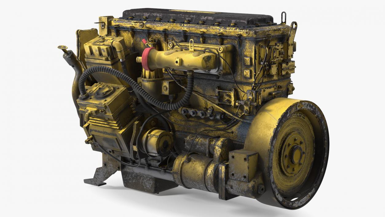 Used Dirty Tractor Diesel Engine 3D