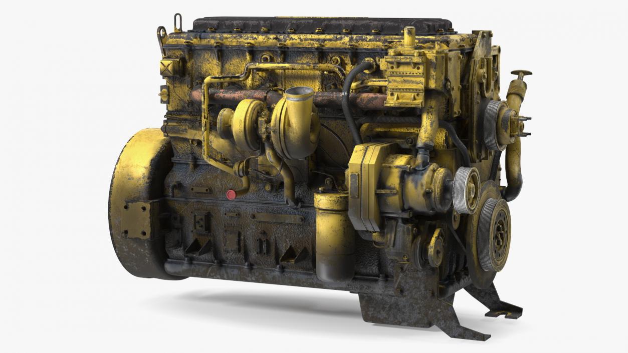 Used Dirty Tractor Diesel Engine 3D