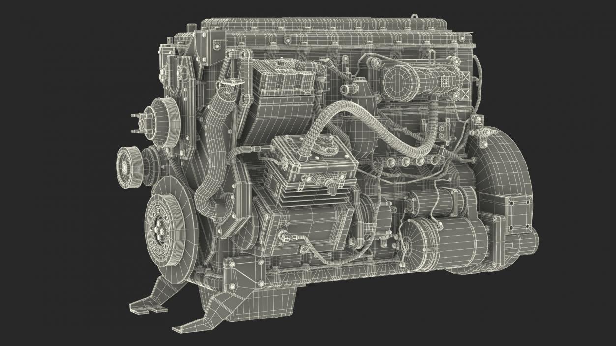 Used Dirty Tractor Diesel Engine 3D