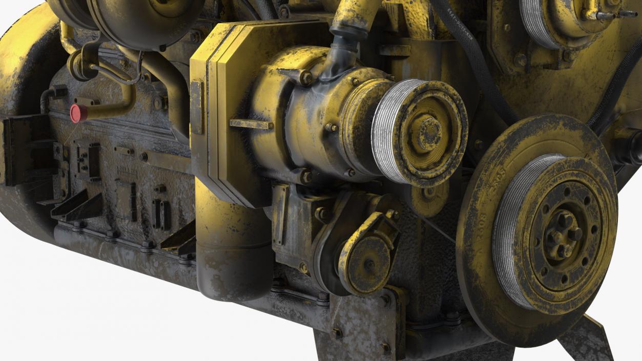 Used Dirty Tractor Diesel Engine 3D