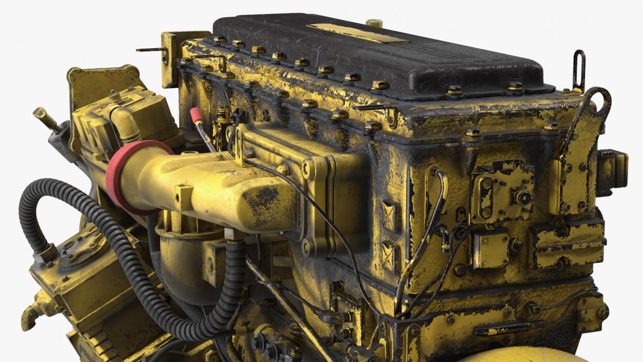 Used Dirty Tractor Diesel Engine 3D