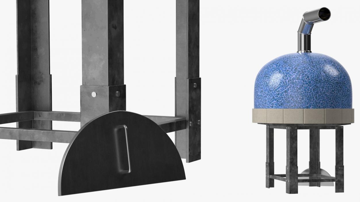 3D model Rustic Italian Pizza Oven Blue