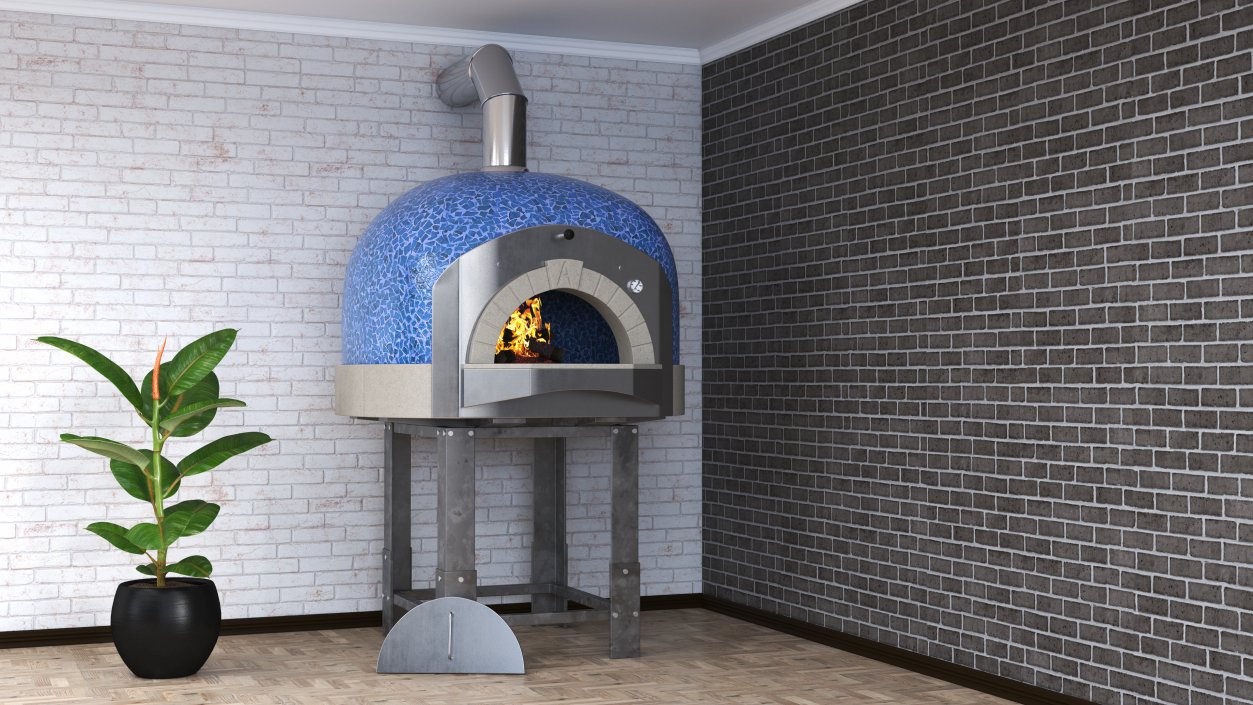 3D model Rustic Italian Pizza Oven Blue