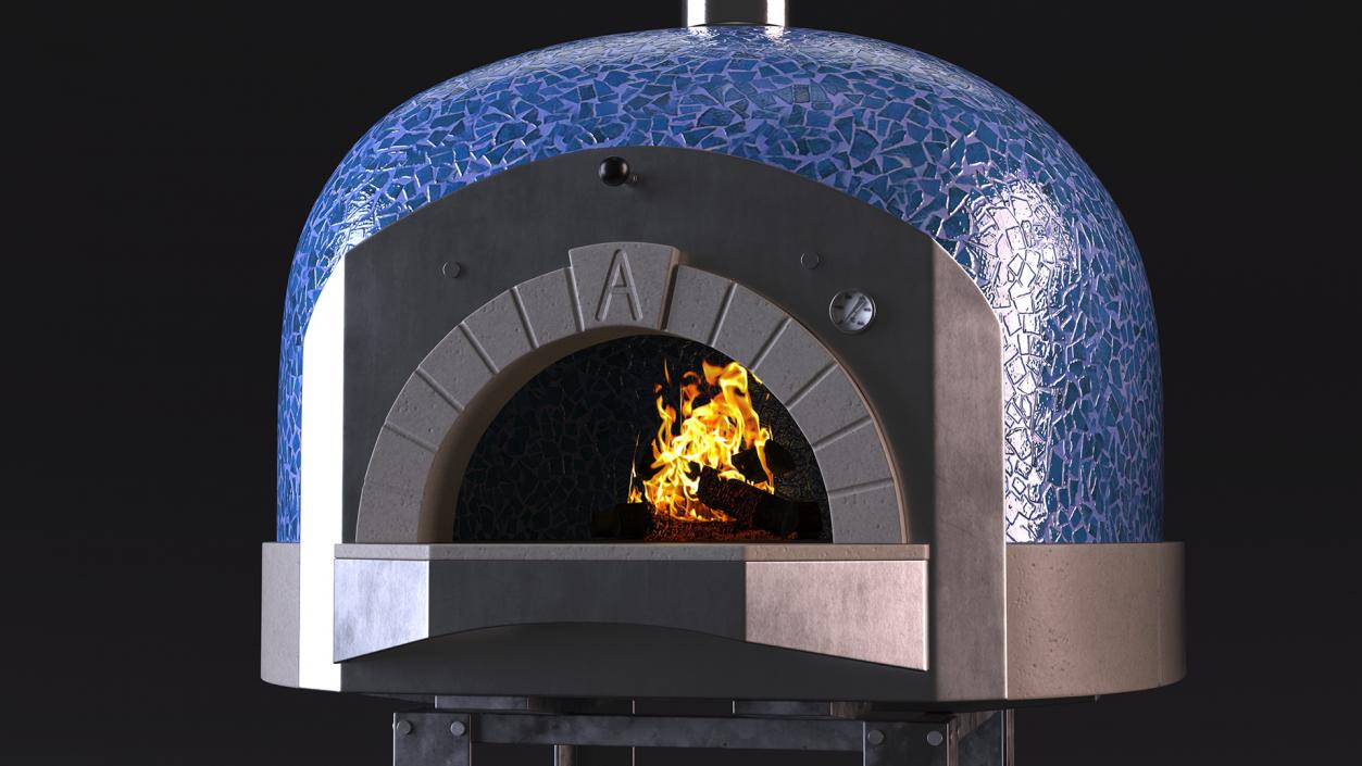 3D model Rustic Italian Pizza Oven Blue