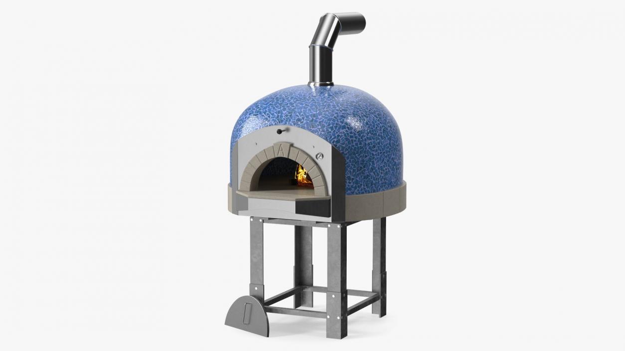 3D model Rustic Italian Pizza Oven Blue