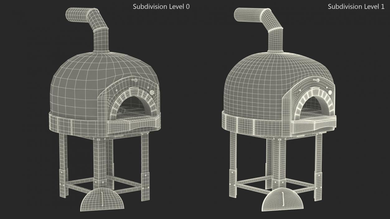 3D model Rustic Italian Pizza Oven Blue