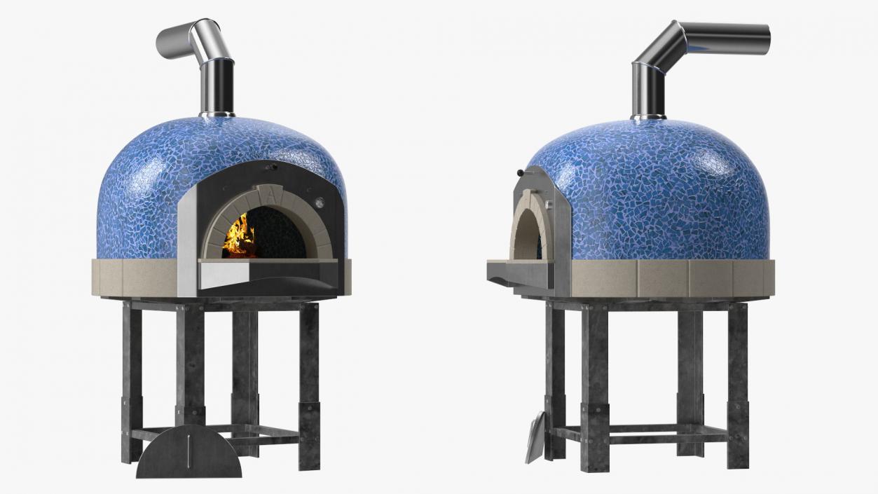 3D model Rustic Italian Pizza Oven Blue