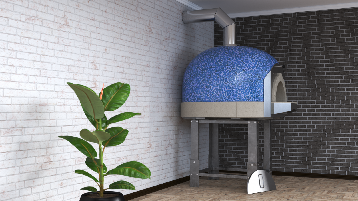 3D model Rustic Italian Pizza Oven Blue