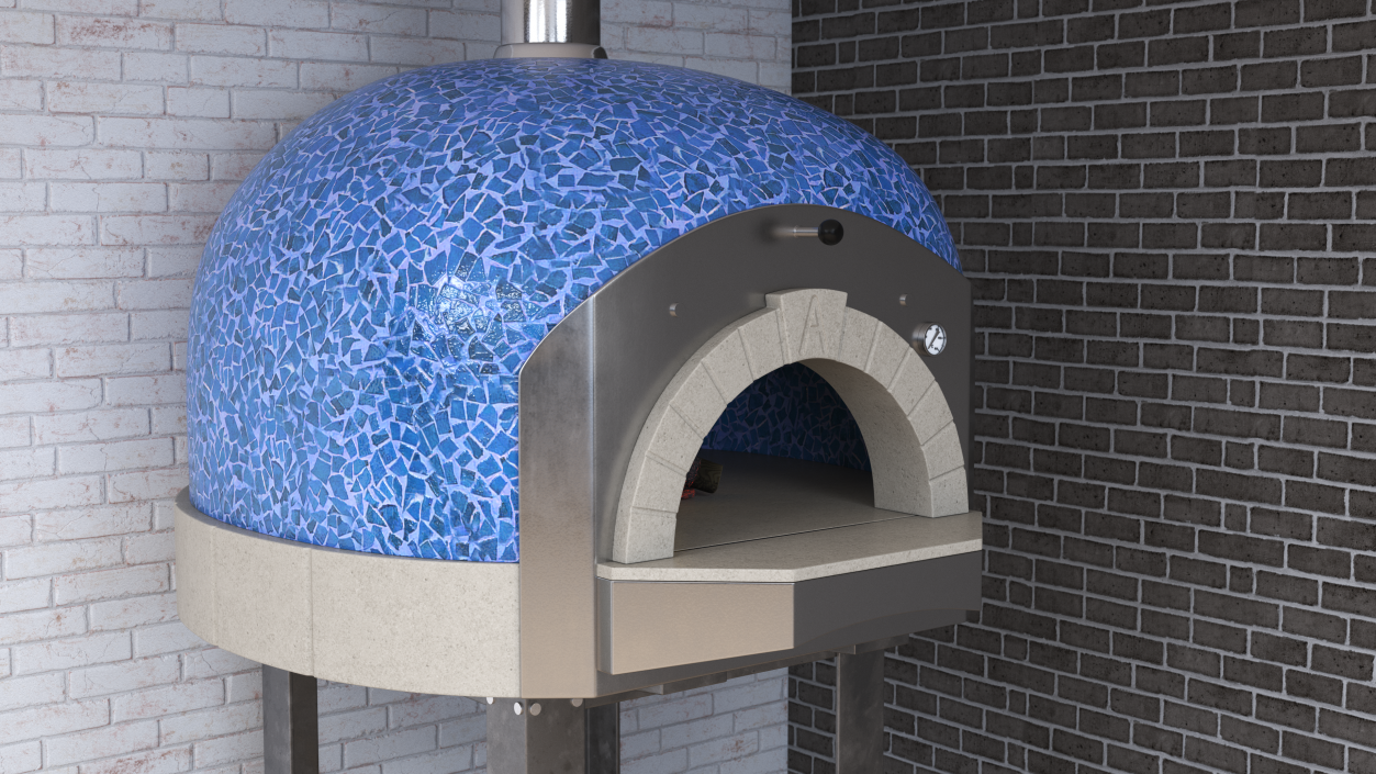 3D model Rustic Italian Pizza Oven Blue