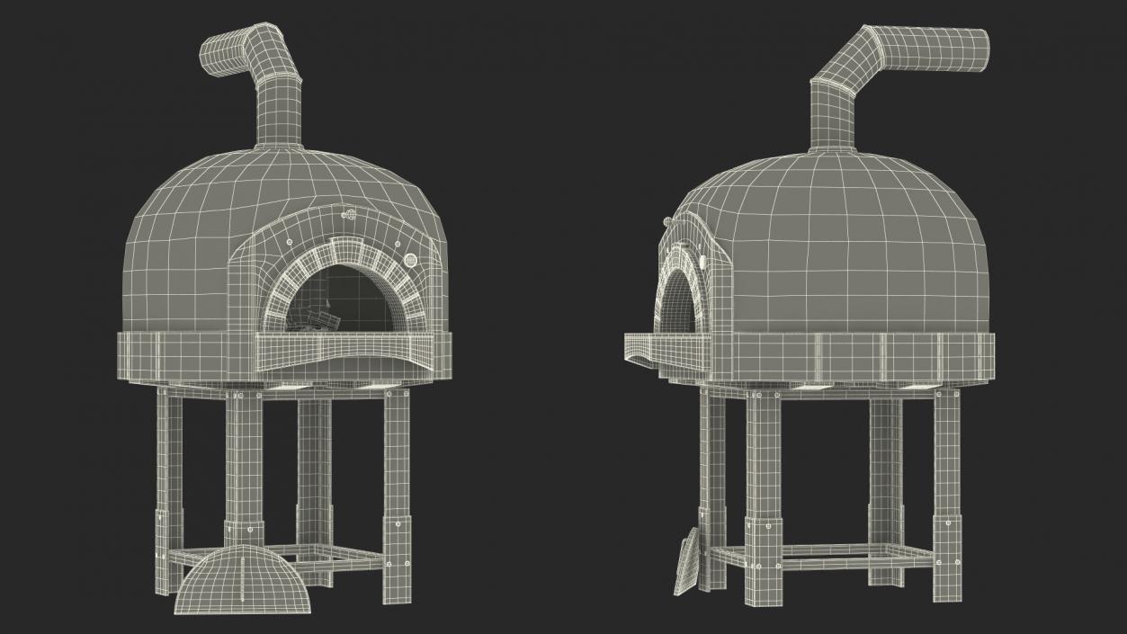 3D model Rustic Italian Pizza Oven Blue