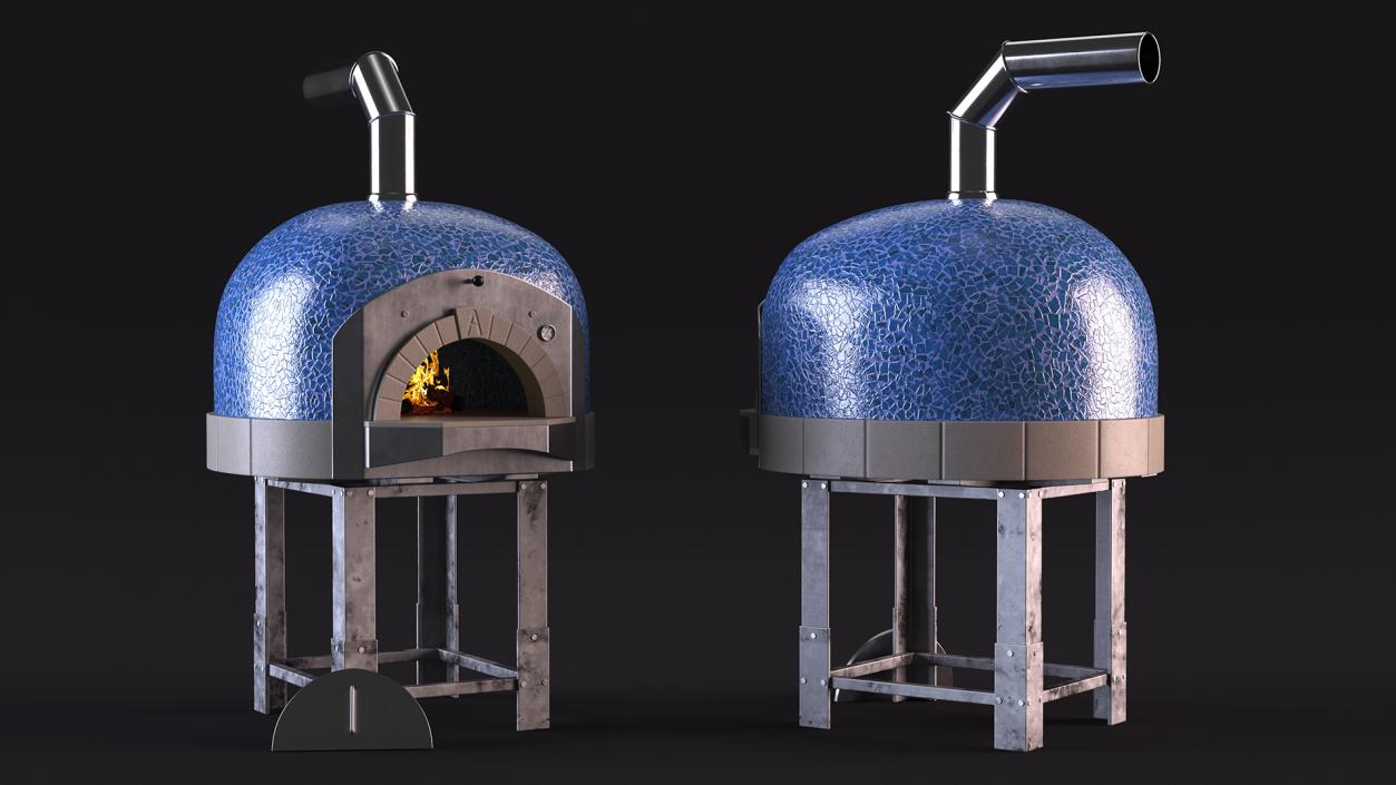 3D model Rustic Italian Pizza Oven Blue