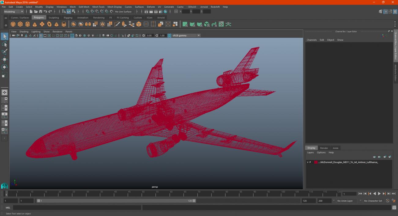 3D model McDonnell Douglas MD11 Tri Jet Airliner Lufthansa Cargo