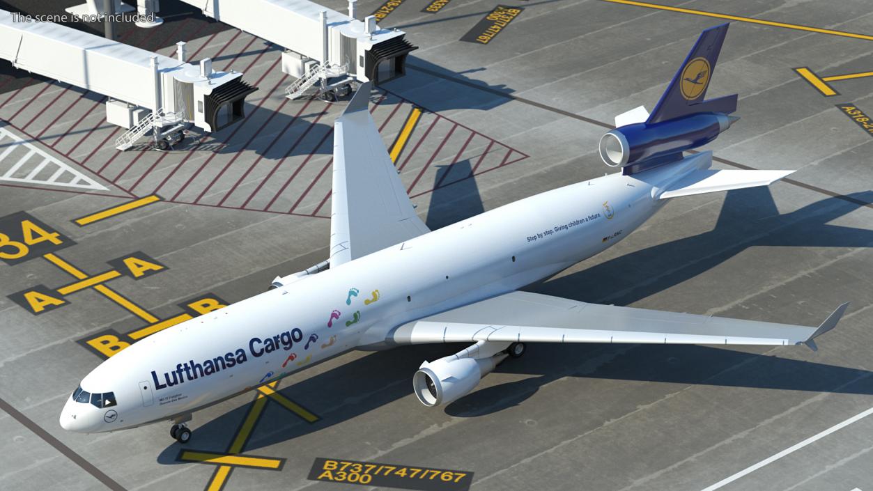 3D model McDonnell Douglas MD11 Tri Jet Airliner Lufthansa Cargo