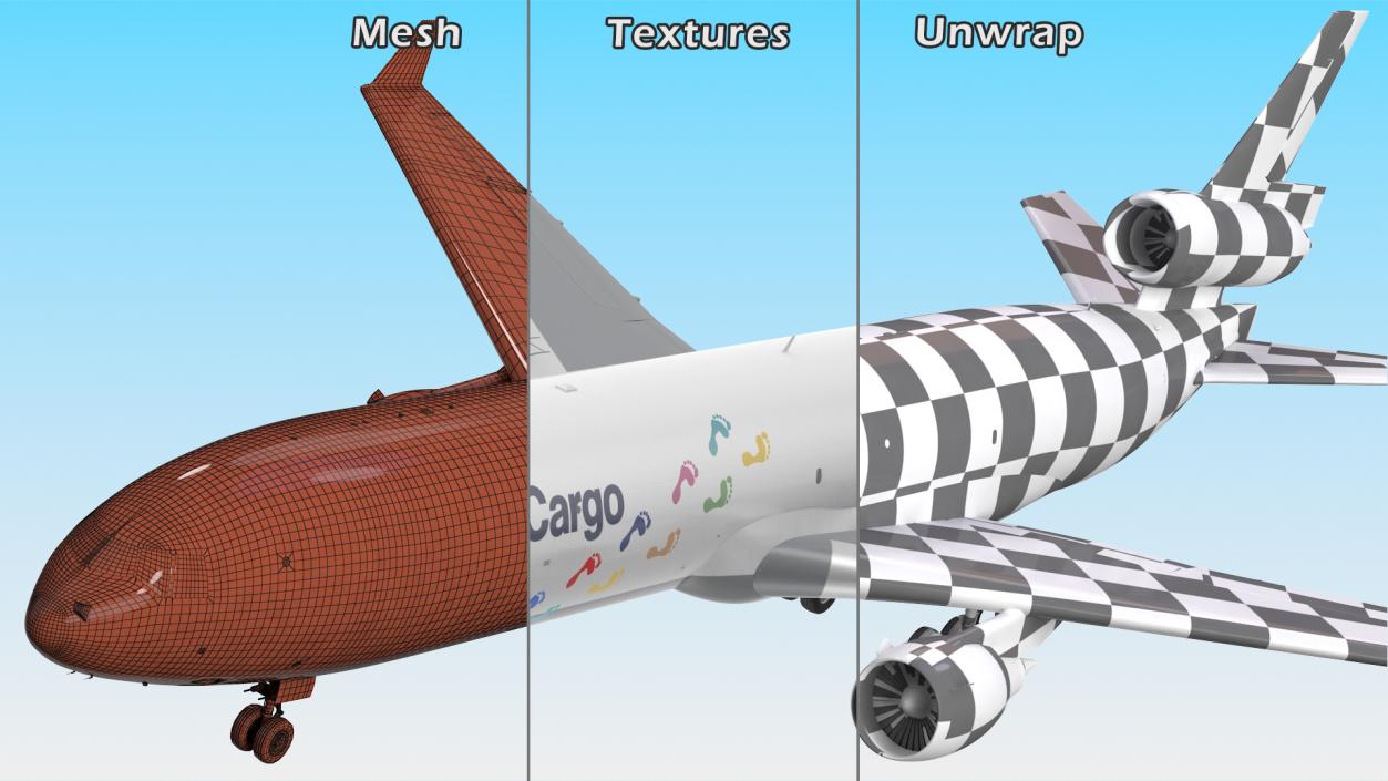 3D model McDonnell Douglas MD11 Tri Jet Airliner Lufthansa Cargo