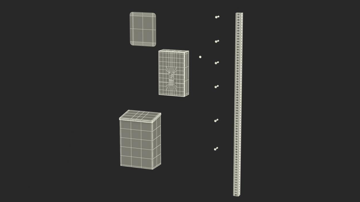 Pet Waste Station with Square Can Green 3D model