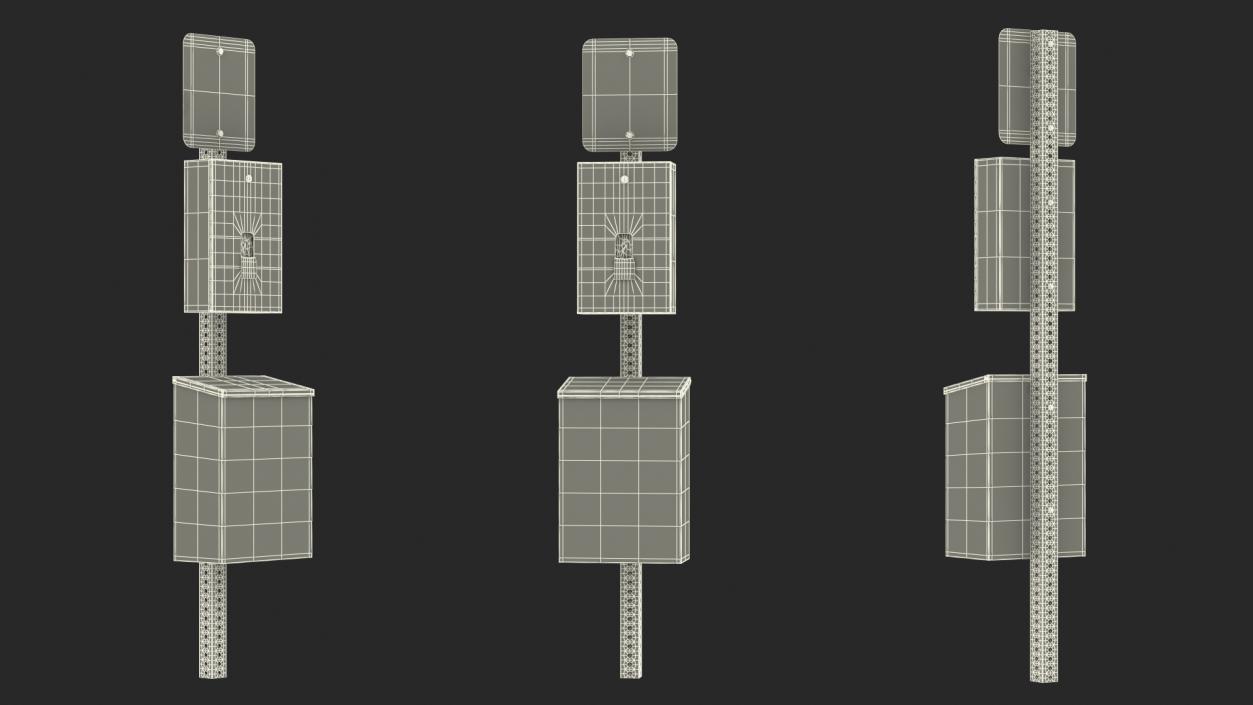 Pet Waste Station with Square Can Green 3D model