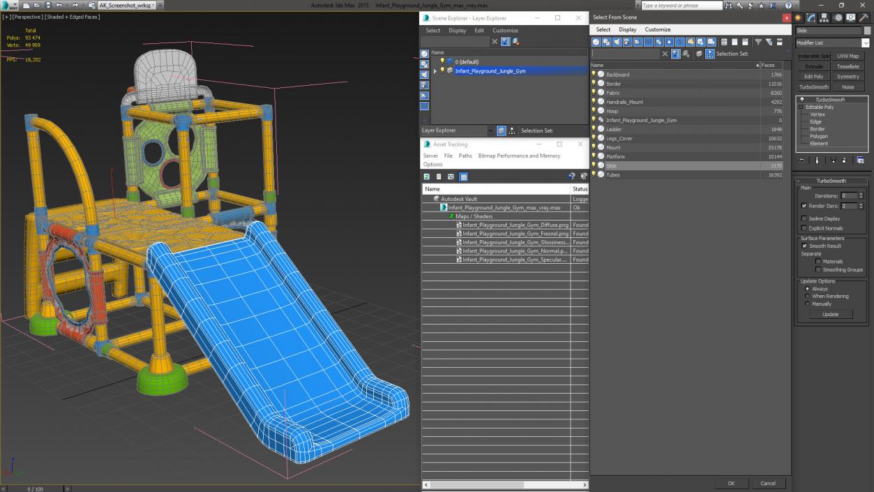 3D Infant Playground Jungle Gym model