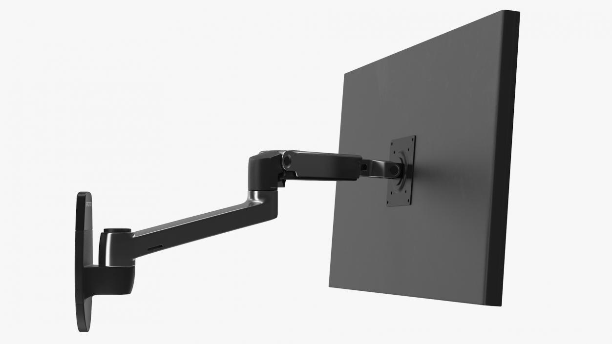 3D Ergotron LX Wall Mount Monitor Arm Rigged