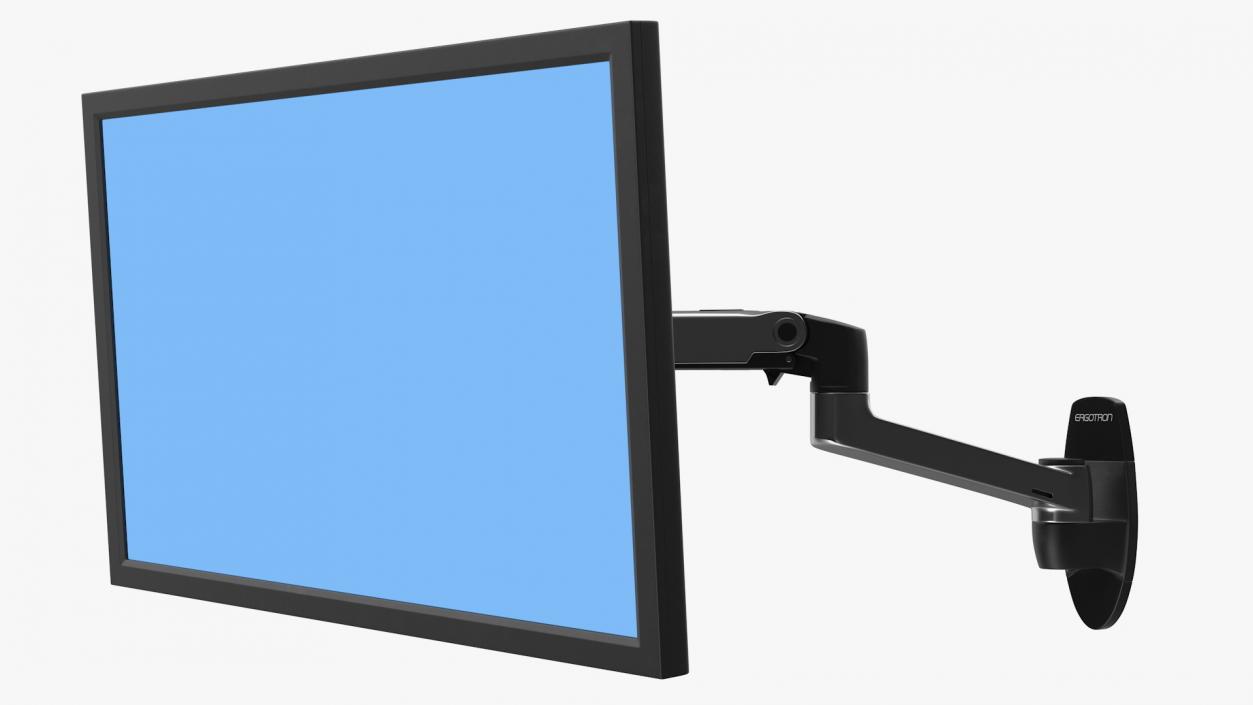 3D Ergotron LX Wall Mount Monitor Arm Rigged