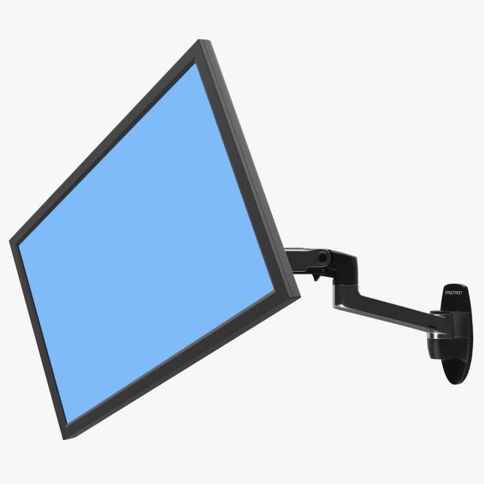 3D Ergotron LX Wall Mount Monitor Arm Rigged