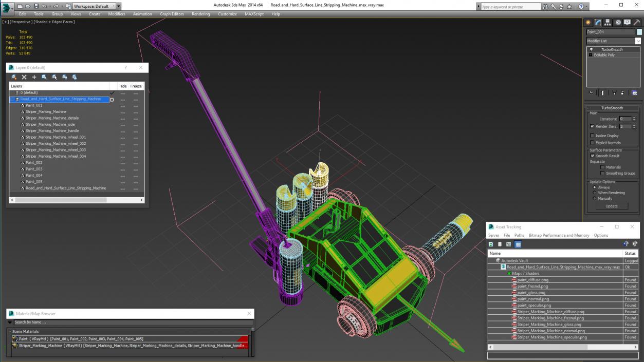 Road and Hard Surface Line Stripping Machine 3D model