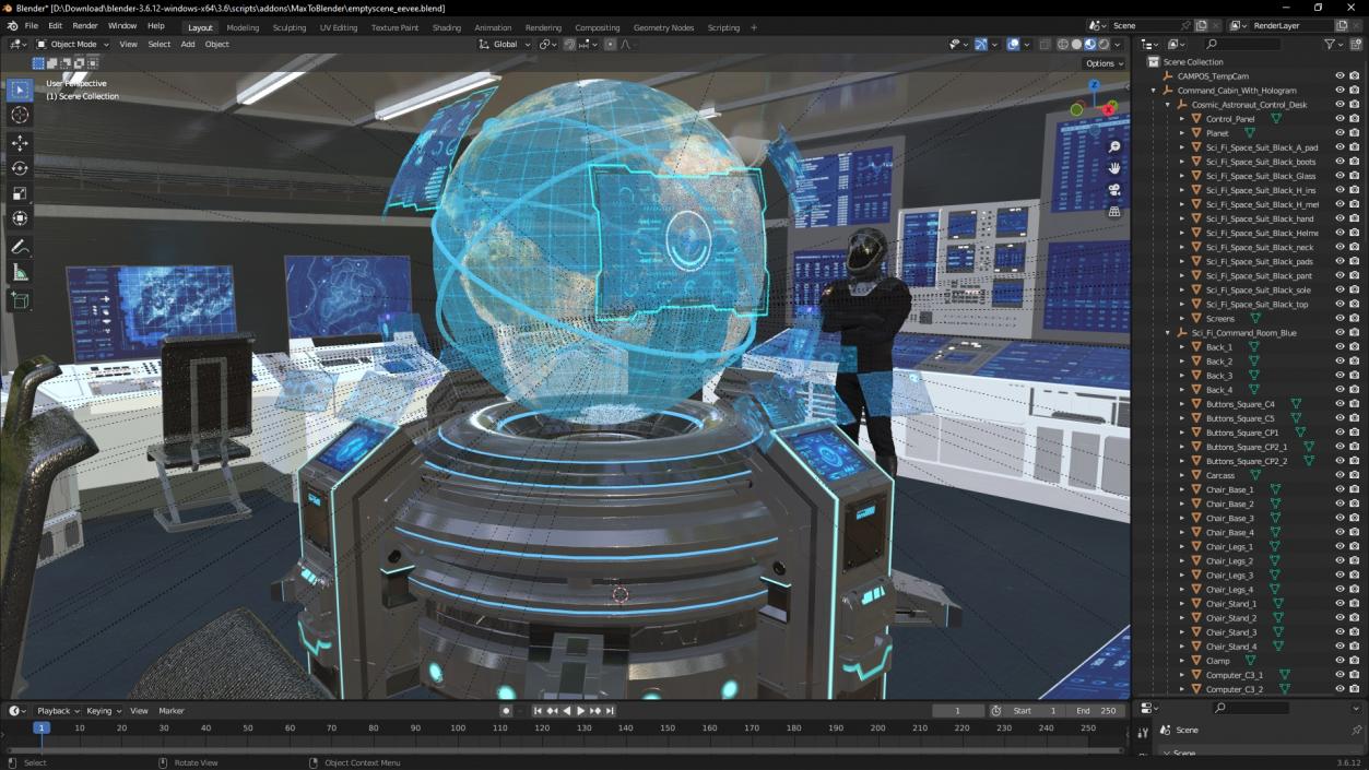 Command Cabin With Hologram 3D