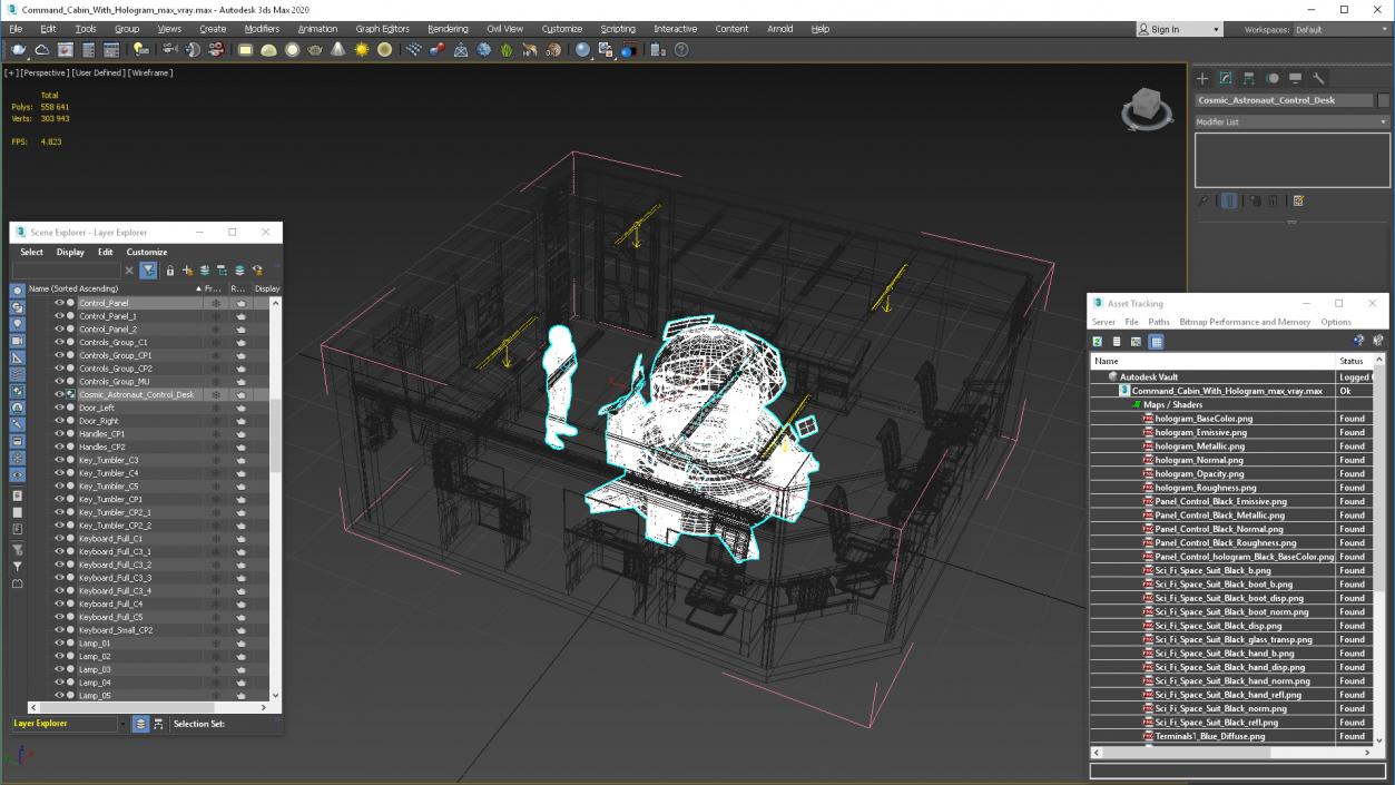 Command Cabin With Hologram 3D