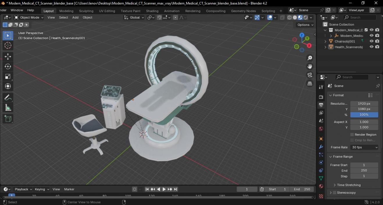 3D model Modern Medical CT Scanner