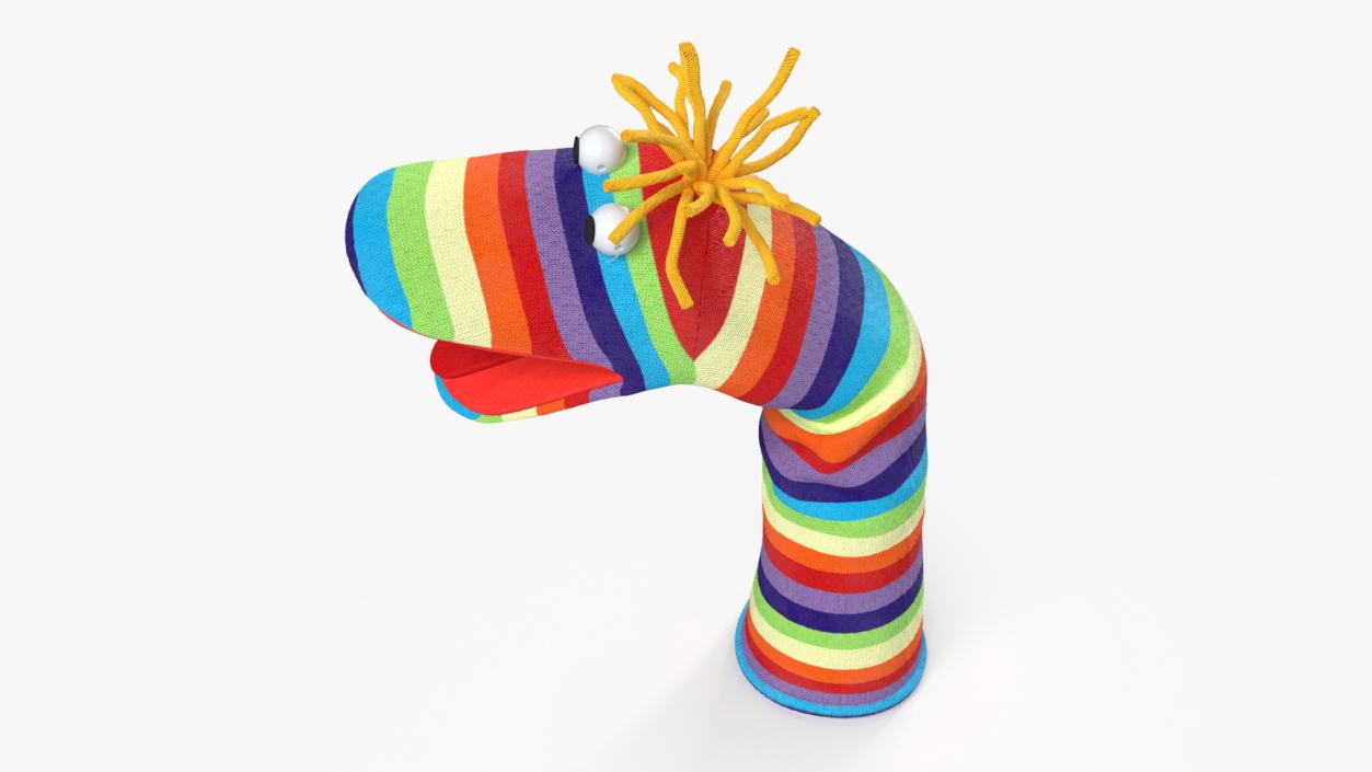 3D model Character Hand Puppet Striped Boy Surprised Pose 2