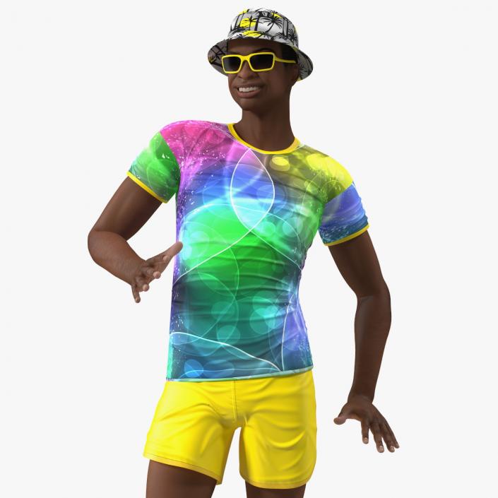 3D Light Skin Teenager Beach Style Rigged model