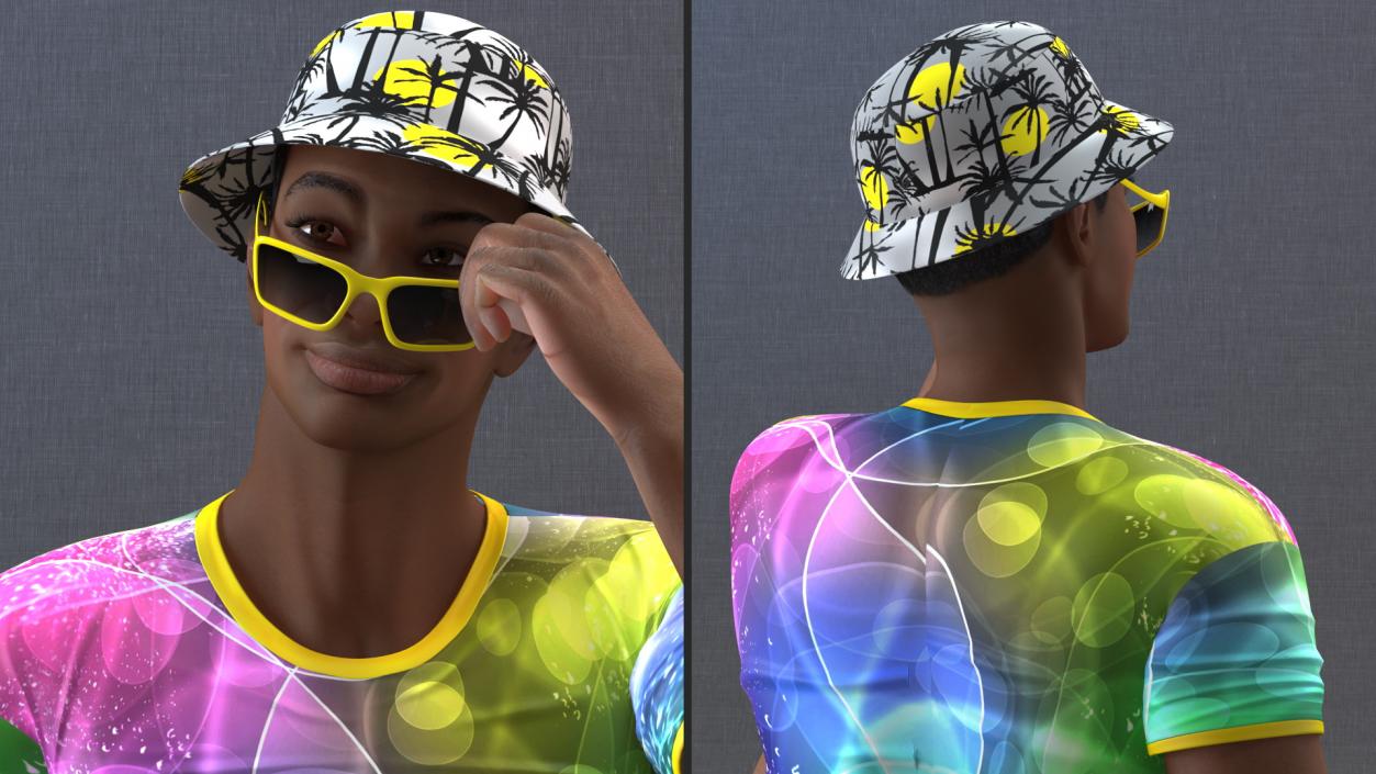 3D Light Skin Teenager Beach Style Rigged model