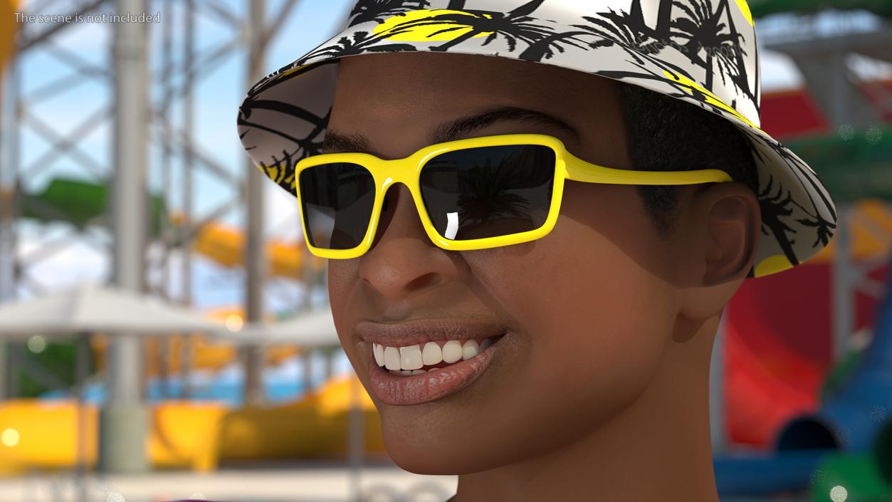 3D Light Skin Teenager Beach Style Rigged model