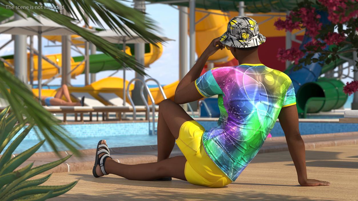 3D Light Skin Teenager Beach Style Rigged model