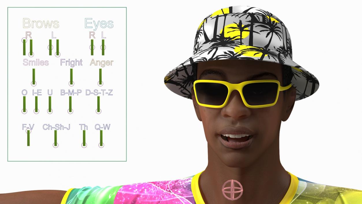 3D Light Skin Teenager Beach Style Rigged model