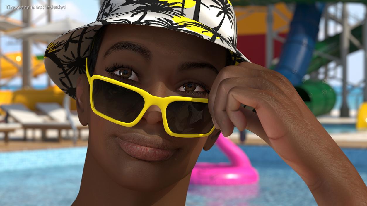 3D Light Skin Teenager Beach Style Rigged model