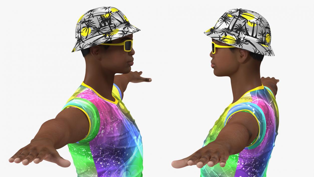 3D Light Skin Teenager Beach Style Rigged model