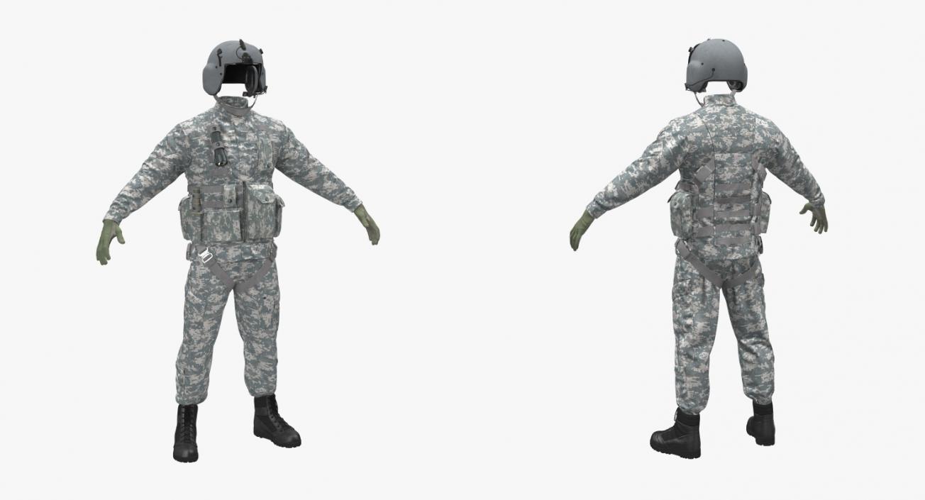 US Helicopter Pilot Uniform Camo 3D