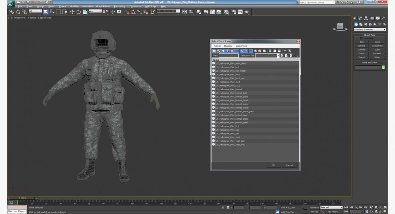 US Helicopter Pilot Uniform Camo 3D