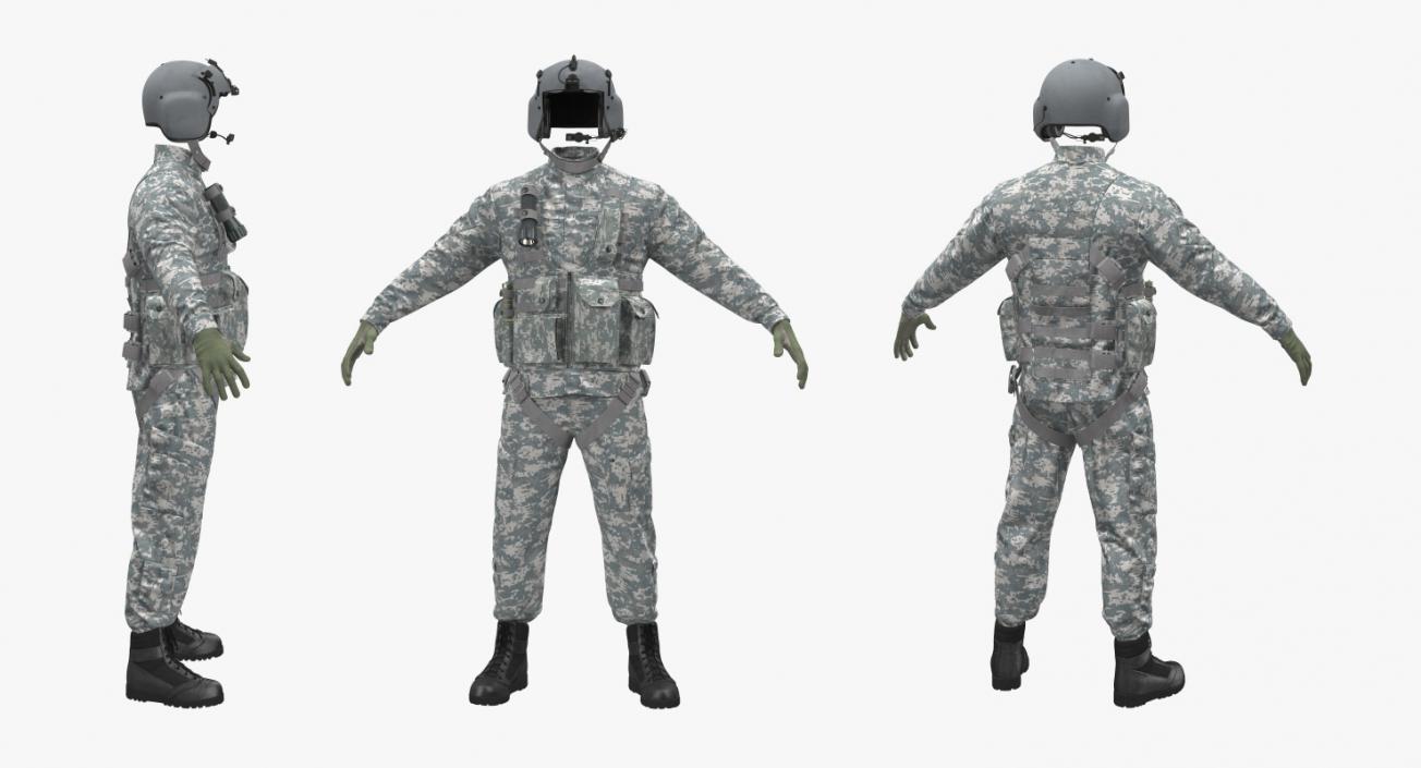 US Helicopter Pilot Uniform Camo 3D