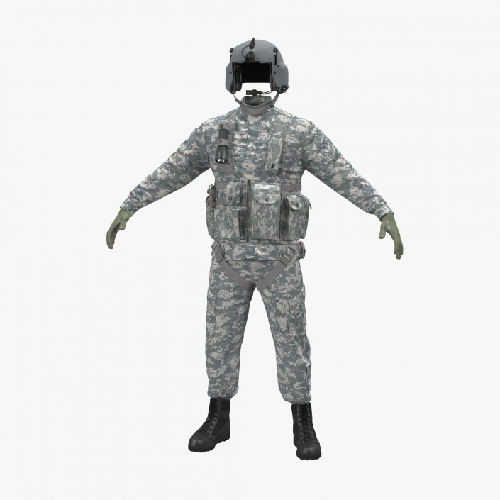 US Helicopter Pilot Uniform Camo 3D