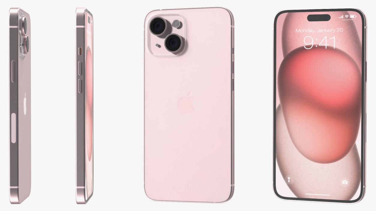 3D model Apple IPhone 15 Plus Pink